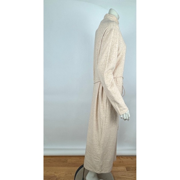 Vince‎ Long Sleeve Mock Neck Knit Dress In Marzipan Beige Tan Women XL Cotton - Picture 5 of 16